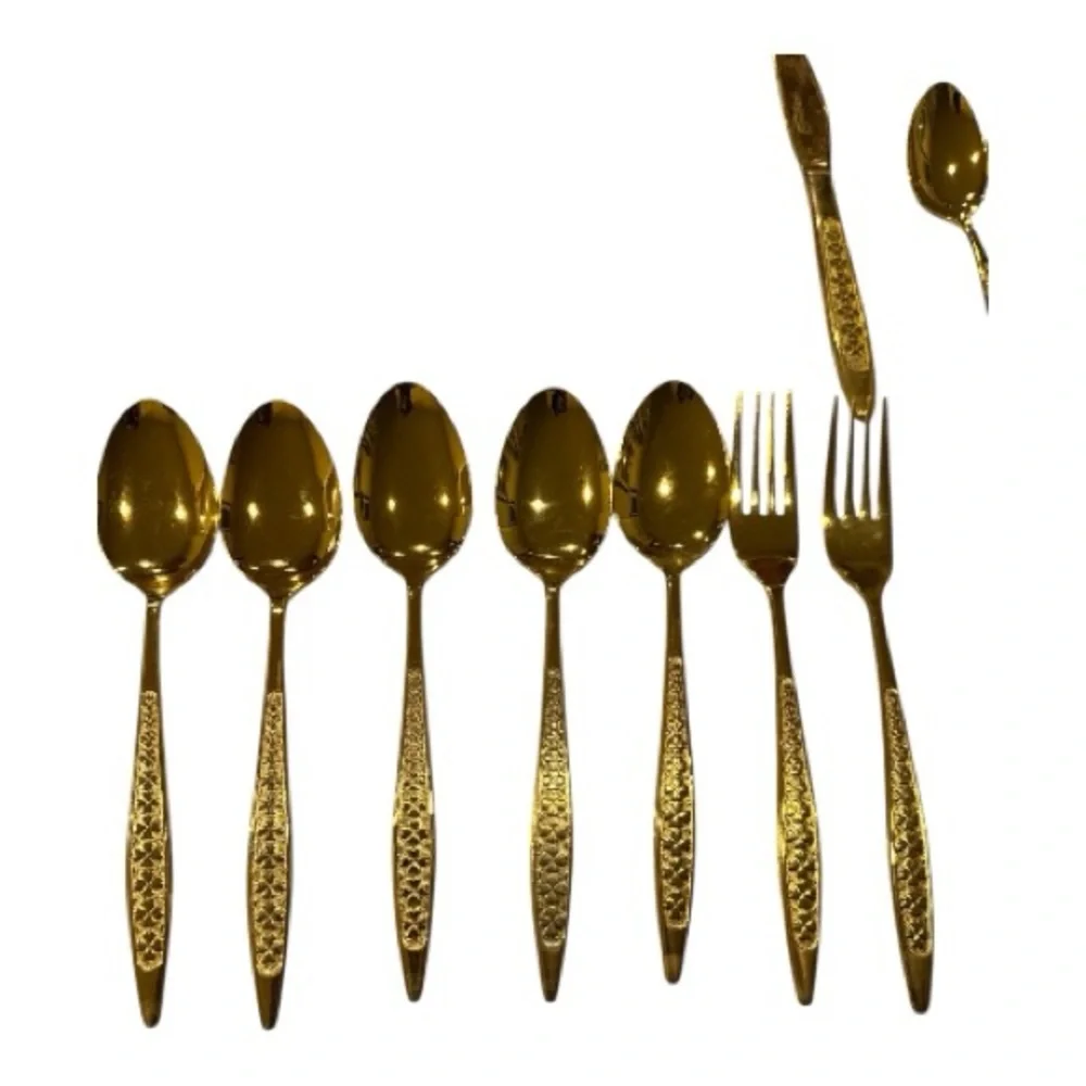 Elegant Gold Stainless steel Clover Hill 18 piece